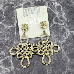 Mia Collection Dangle Earrings,  Gold Tone